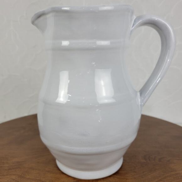ARHAUS TABLE Water Pitcher 8" White Pottery Ceramic Vase Home Kitchen Portugal - Picture 13 of 16